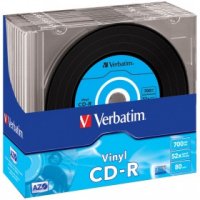   CD-R Verbatim 700  52x slim case, vinyl ( 43426 ) 10 .