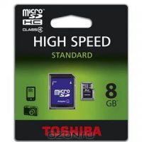 Toshiba microSDHC class 4 8GB + SD  (SD-C08GJ(BL5A)