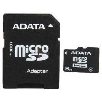   MicroSD 8Gb A-DATA (AUSDH8GCL4-RA1) Class 4 microSDHC + 1 