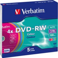 DVD-RW 5  Verbatim 4,7  4x Slim Color (43563)