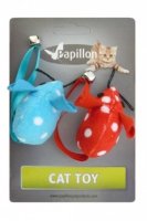Papillon   :  2 ., , 5  (Cat toy 2 pluche mice on card) 240004
