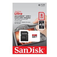  SanDisk Ultra (SDSDQUAN-008G-G4A) microSDHC Memory Card 8Gb UHS-I U1 Class10 + microSD-