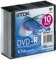 DVD-R TDK 4.7 , 16x, 10 .,Shrink Case, (t78650),  DVD 