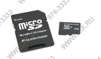  microSDHC SILICON POWER 4  Class 4, SP004GBSTH004V10-SP, 1 .,  SD