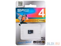   Silicon Power (SP004GBSTH010V30) MicroSDHC Memory Card 4Gb Class10 + microSD--)SD + mic