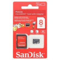   MicroSD 8Gb SanDisk (SDSDQM-008G-B35A) Class 4 microSDHC + adapter