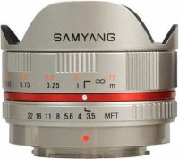   Olympus Samyang / Panasonic 4/3 MF 7.5 mm F/3.5 Fisheye UMC Silver .