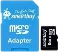   SmartBuy (SB8GBSDCL10-P1) microSDHC 8Gb Class10 + microSD--)SD Adapter