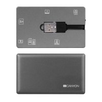  Canyon CardReader All in one CNE-CARD2 (CF/micro SD/SD/SDHC/SDXC/MS/Xd/M2) USB 2.0, Gray
