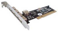  ST-Lab U166 VIA PCI USB 2.0 Card 4+1 Ports