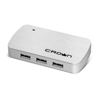 USB  CROWN MICRO CMH-B23 USB 2.0, 4-port (silver)