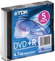  DVD+R TDK 4.7Gb 16x Slim Jewel Case (5 .) (T19446)