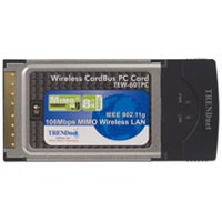 PCMCIA/Cardbus  Trendnet TEW-601PC 108Mbps 802.11g MIMO Wireless PC Card