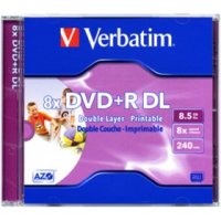 DVD+R Verbatim 8.5Gb DL 8x Azo Printable (1 ) (43664)