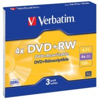 - Verbatim DVD+RW 4.7  4x 3 . Branded Jewel Case (43636)