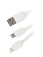   ROCK USB-Lightning/microUSB 1m White