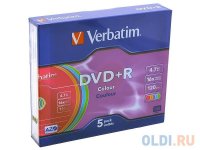  DVD+R Verbatim 16x 4.7Gb SlimCase (5 ) 43556/5