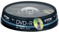 DVD-R TDK 4.7 , 16x, 10 ., Cake Box, (t18828),  DVD 