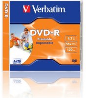  DVD-R 16x 4.7Gb Jewel 1  Printable Verbatim 43520