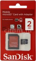   microSD 2Gb + adapter SanDisk (SDSDQM-002G-B35A)