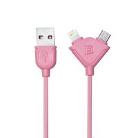   Remax Lightning + microUSB Souffle RC-031T  iPhone 6/6 Plus 1m Pink 14389