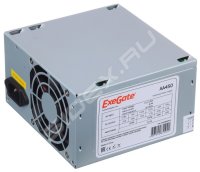 Exegate EX253683RUS   450W Exegate AA450, ATX, 8cm fan, 24+4pin, 2*SATA, 1*IDE