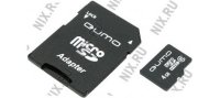   Qumo (QM4GMICSDHC6) microSDHC 4Gb Class6 + microSD--)SD Adapter