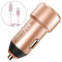   Dotfes B03s 2xUSB 4.8A + Micro USB Rose Gold 03170