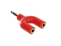 Krutoff  - Jack 3.5/M - 2x Jack 3.5/F Red 14520