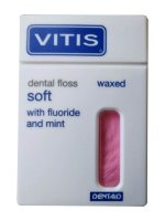   Dentaid Vitis Waxed Dental Floss with Fluoride and Mint 50m Pink