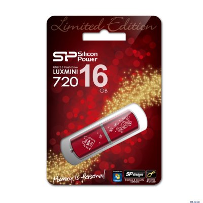   16GB USB Drive (USB 2.0) Silicon Power LuxMini 720 Red New Year