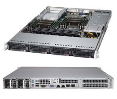 Supermicro 6017R-72RFTP  A1U (2x2011, C602, 16xDDR3 1.6 ECC, 4x3.5" HS bays, 4xSAS