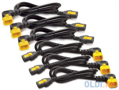 APC AP8704R-WW   Power Cord Kit (6 ps), Locking, IEC 320 C13 to IEC 320 C14 (90 Degre