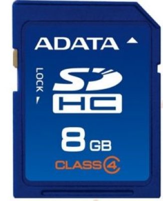 A-Data ASDH8GCL4-R   8GB Secure Digital Card SDHC Class 4