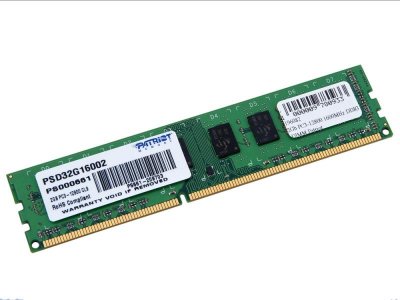   DIMM 2Gb DDR3 PC12800 1600MHz Patriot (PSD32G16002)