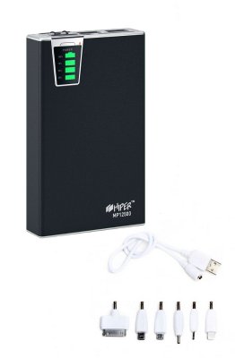  HIPER Power Bank  iPhone/iPad MP12500 Black, 12500 , 