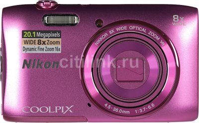  Nikon Coolpix S3600 Silver KIT (Case + 8Gb) (20.1Mp, 8x zoom, 2.6", SDXC, 720P)