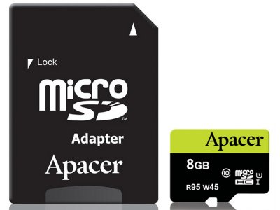   8Gb - Apacer - Micro Secure Digital HC Class 10 AP8GMCSH10U2-R    SD