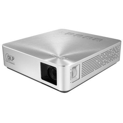  ASUS S1 DLP LED, 854x480, 1000:1, 200 ANSI, HDMI, MHL, 1x2W speaker, 1.82kg, Silver