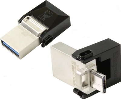 64Gb Kingston microDuo (DTDUO3/64GB-YAN), USB3.0 + Micro USB (OTG), Brown, RTL +  