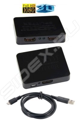 HDMI Splitter Orient HSP0102L, 1-)2, HDMI 1.4/3D, HDTV1080p/1080i/720p, HDCP1.2, 