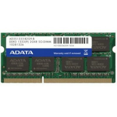   SO-DIMM DDR-III A-DATA 2Gb 1333Mhz PC-10600 (AD3S1333B2G9-B)