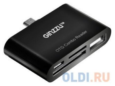  MicroUSB OTG Ginzzu "GR-581UB", USB/microUSB/SD/microSD,  (ret) [117677]