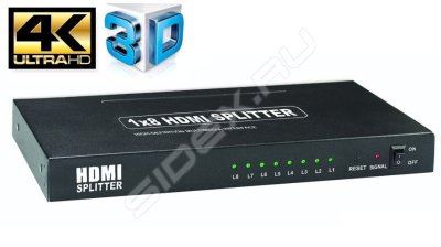  HDMI 4K Splitter Orient HSP0108H , 1-)8, HDMI 1.4b/3D, UHDTV 4K(3840x2160)/HDTV1080p/10