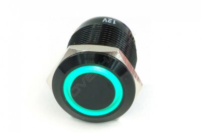 Lamptron Vandal Resistant Illuminated Switch(Momentary)+cable ( Ring Type) 19mm/BlackHousing