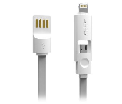   ROCK Combo USB-microUSB-Lightning 2m Grey