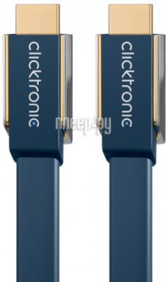  Clicktronic Flat Cable HDMI / HDMI Ethernet HD 3D-TV 2m 70514