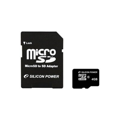   SDMicro (TransFlash) 4GB Silicon Power (Class 6) SD Adapter (SP004GBSTH006V10-SP)