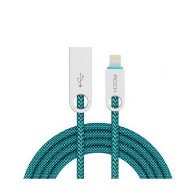   ROCK USB - Lightning Cobblestone Charge & Sync Round Cable Malachite Green
