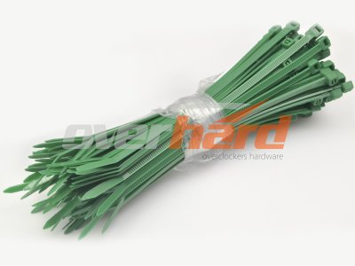 Overhard cable ties 3.5 x150 mm, 100 pcs - Green